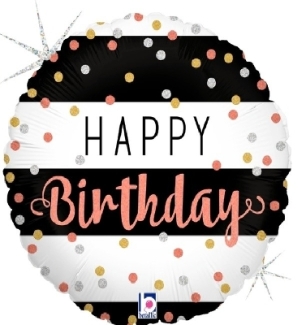 Happy Birthday Stripe Balloon