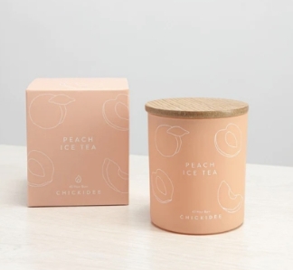 Our Peach Ice Tea Candle is crafted from 100% soy wax.